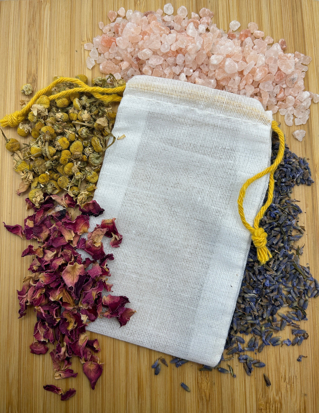 Unbleached Cotton Drawstring Bags, Reusable Tea or Bath Sachets (Pkg. of 4)